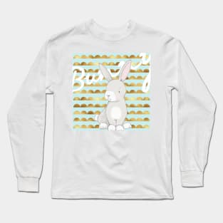 Little bunny on cute pattern Long Sleeve T-Shirt